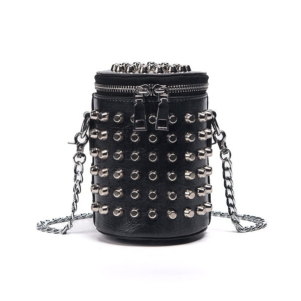 Geanta mini dama in doua culori cu ochiuri metalice