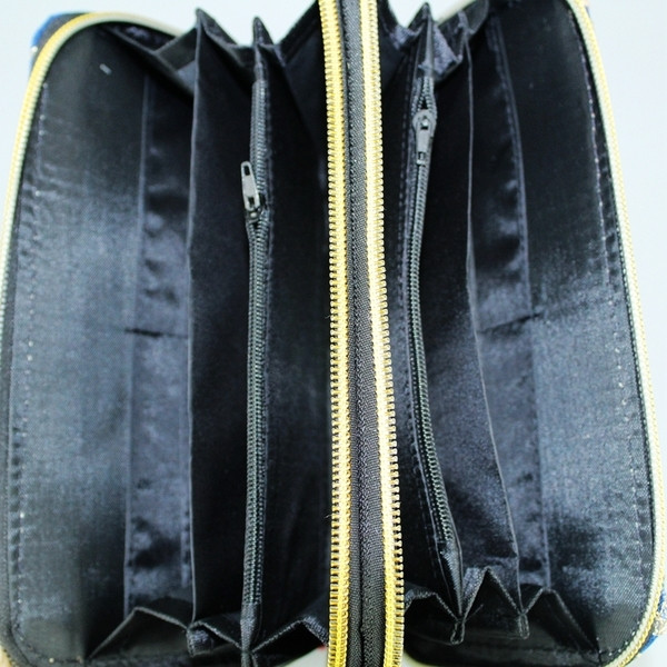 Portofel de dama stilat cu broderie si paiete in trei culori