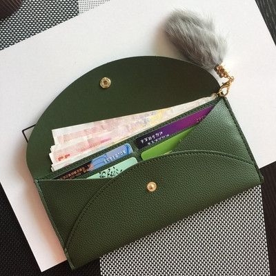 Дамски ежедневен портфейл от еко кожа в два цвята 
