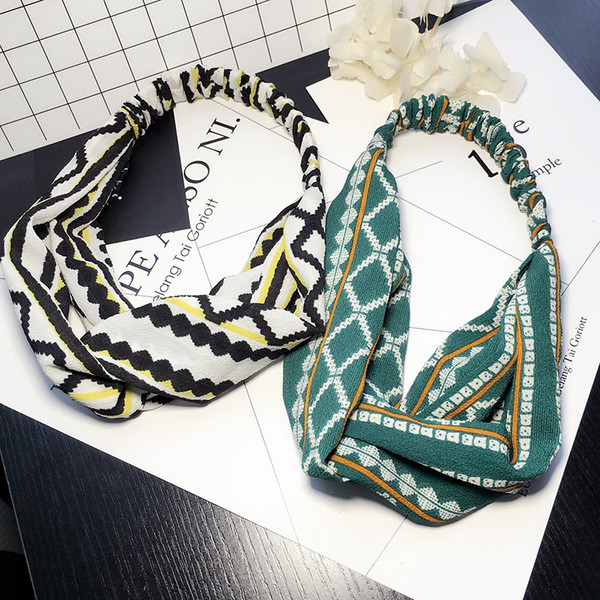 Bandă de păr de damă modernă în diferite culori cu imprimeu