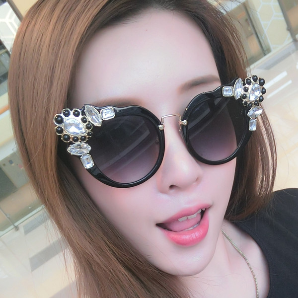 Ochelari de soare de dama cu pietre decorative