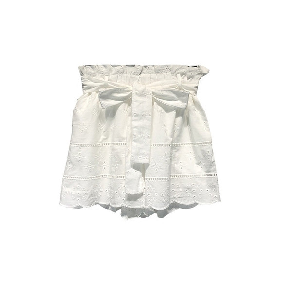 Καθημερινή λευκή φούστα με ζώνη