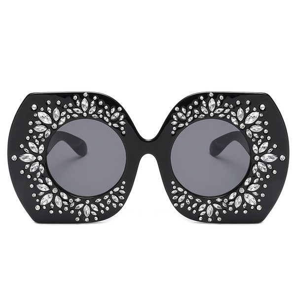 Γυναικεία γυαλιά  με φαρδύ πλαίσιο με διακοσμητικές πέτρες