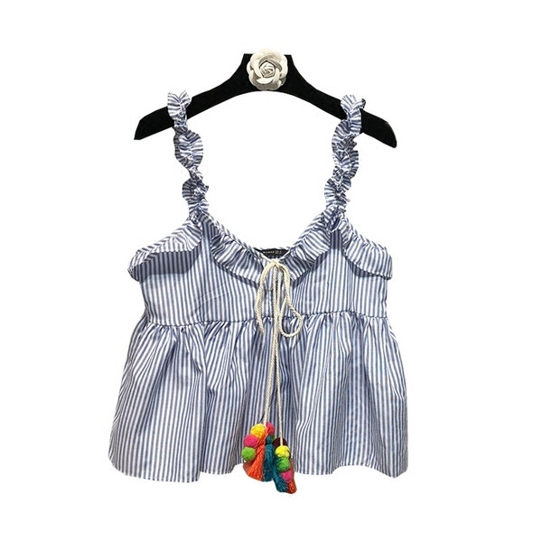 Maieu de damă în dungi cu cravate într-un model larg