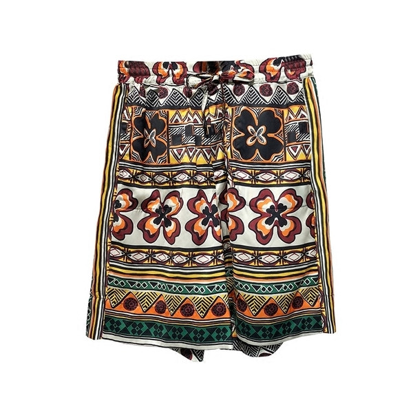 Pantaloni de dama de vara intr-un model larg cu motive colorate