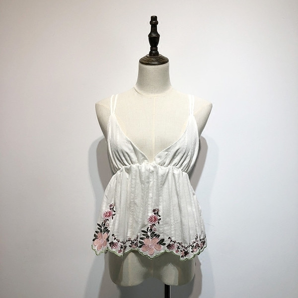 Maieu de vară de damă în model larg cu broderie