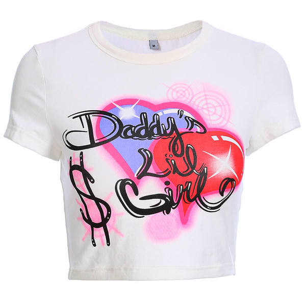 Tricou scurt casual de dama alb cu aplicatie