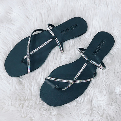 Papuci de dama delicati in doua culori cu pietre decorative