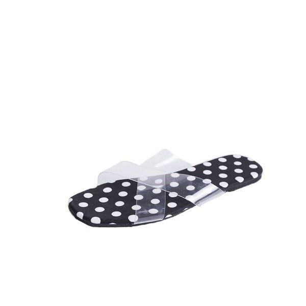 Papuci casual dama in doua culori de puncte cu bretele transparente