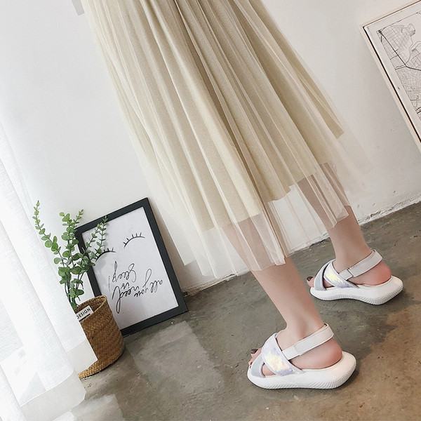 Sandale damă sport-casual cu bretele încrucișate cu paiete