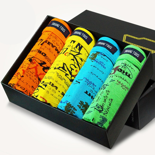 Boxeri barbatesti cu model floral - 4 bucati