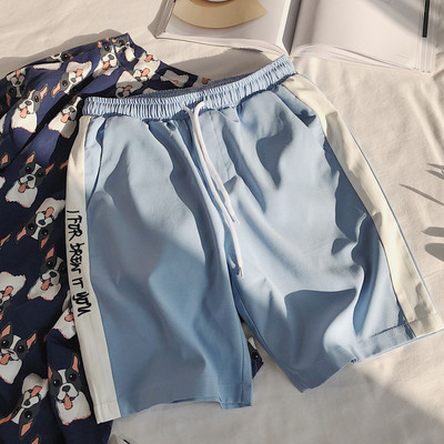 Pantaloni scurți sport casual pentru bărbați, cu margini și inscripție în patru culori