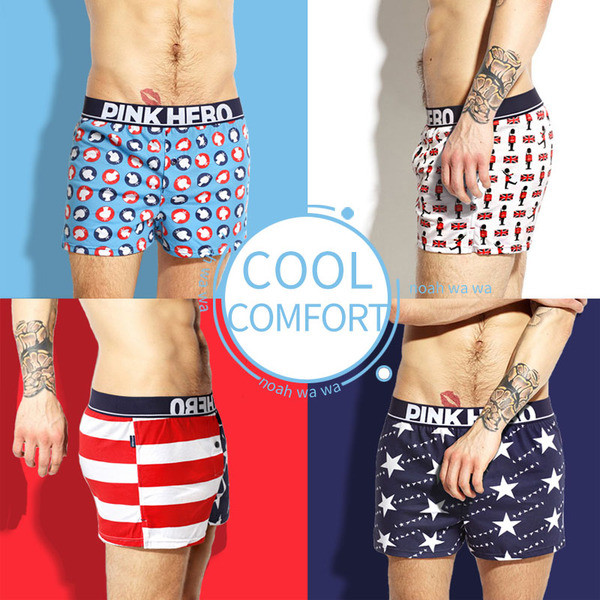 Boxeri pentru bărbați colorați cu imprimeu