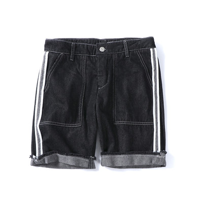 Pantaloni scurți din denim pentru bărbați cu borduri late model în două culori