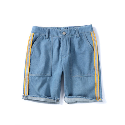 Pantaloni scurți din denim pentru bărbați cu borduri late model în două culori