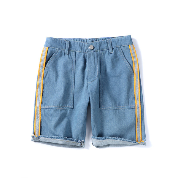 Pantaloni scurți din denim pentru bărbați cu borduri late model în două culori