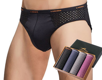 Set slip bărbați din plasă în patru culori - 4 piese