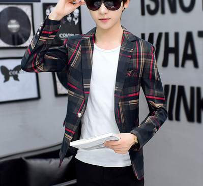 Стилно мъжко сако на каре в два цвята