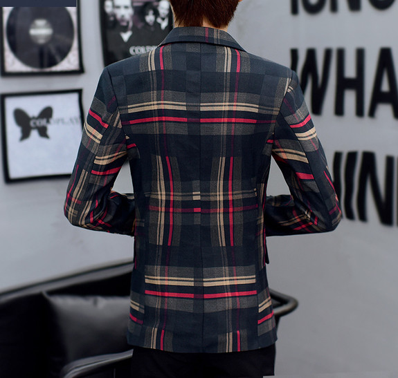 Стилно мъжко сако на каре в два цвята