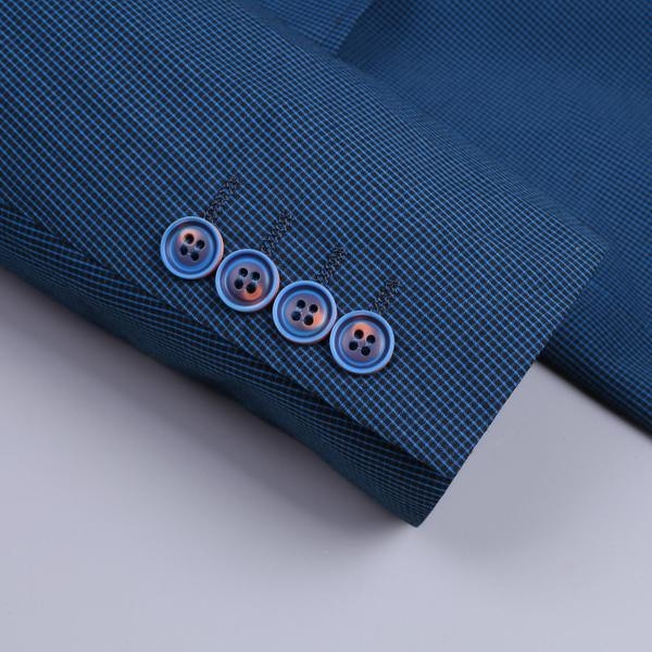 Κομψό ανδρικό σακάκι σε μπλε χρώμα με έγχρωμη επένδυση