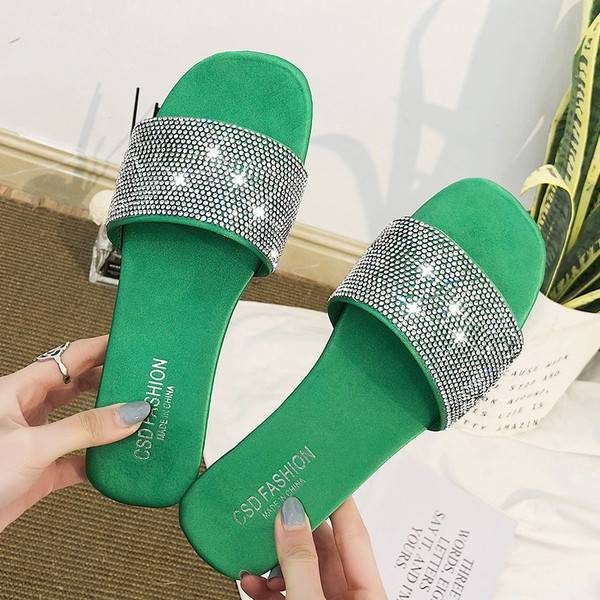 Papuci dama cu pietre decorative in mai multe culori