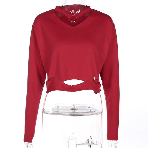 Γυναικείες κοντές μπλούζες με μακριά μανίκια με ραβδωτά μοτίβα