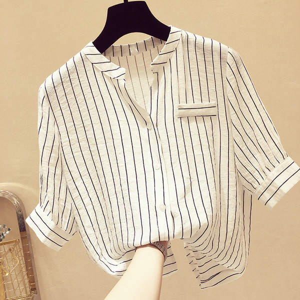 Női csíkos vékony ing 3/4 ujjal, két színben