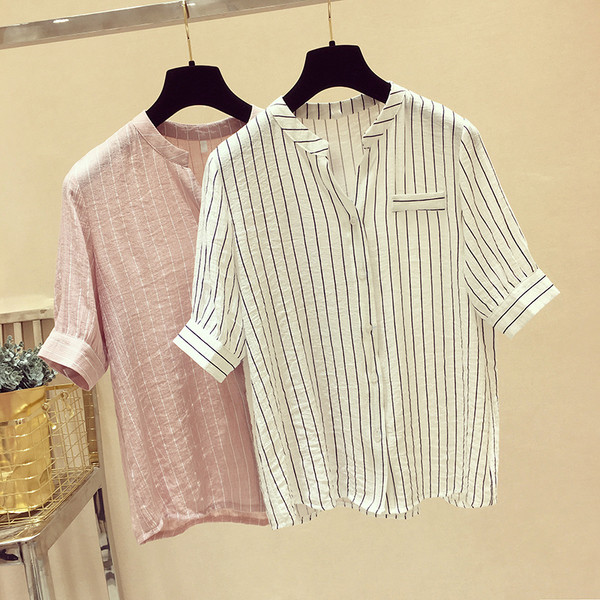 Női csíkos vékony ing 3/4 ujjal, két színben