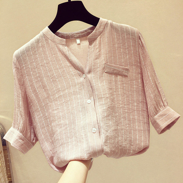 Női csíkos vékony ing 3/4 ujjal, két színben