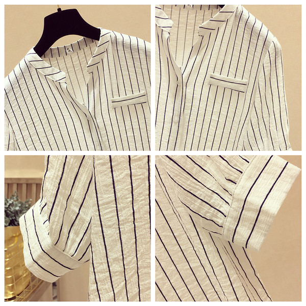 Női csíkos vékony ing 3/4 ujjal, két színben