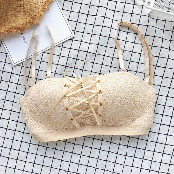 Sutien de dama fara bretele in trei culori cu element de cravate