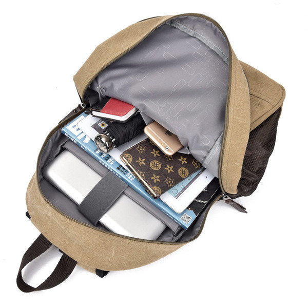 Ανδρικό καθημερινό σακίδιο σε σκούρα χρώματα με πλαϊνές τσέπες