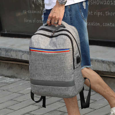 Ανδρικό καθημερινό σακίδιο σε δύο χρώματα με φερμουάρ