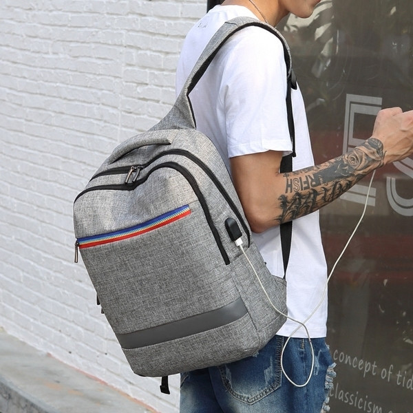 Ανδρικό καθημερινό σακίδιο σε δύο χρώματα με φερμουάρ