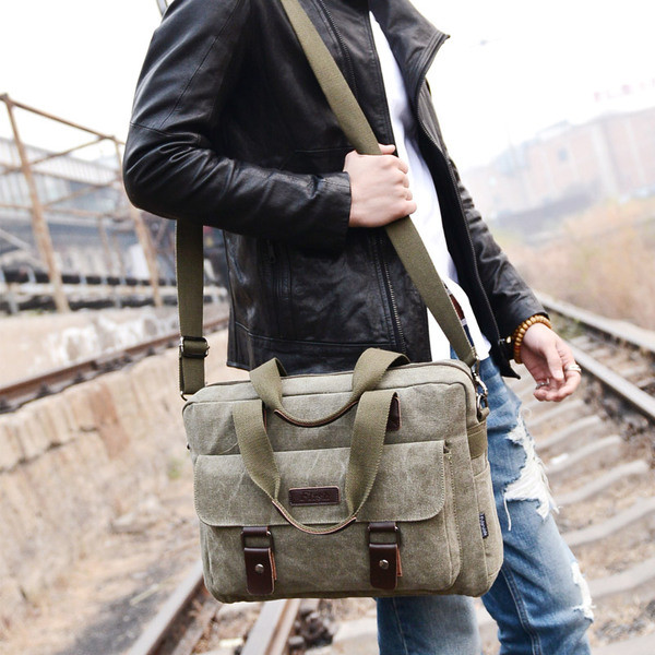 Geanta mare pentru barbati cu buzunar exterior in mai multe culori