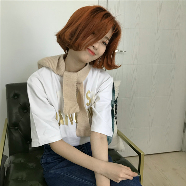 Γυναικείο μπλουζάκι με 3/4 μανίκι σε τρία χρώματα με επιγραφή