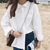 Női ing fehér széles modellben