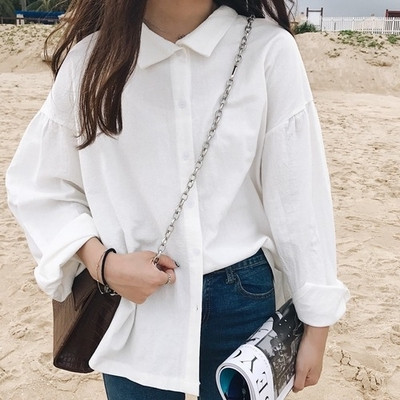 Női ing fehér széles modellben