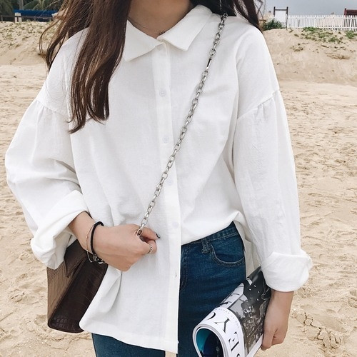 Női ing fehér széles modellben