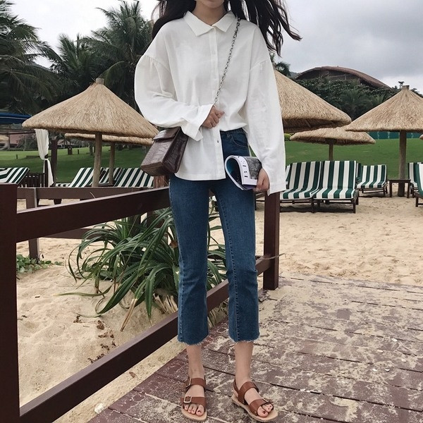 Női ing fehér széles modellben