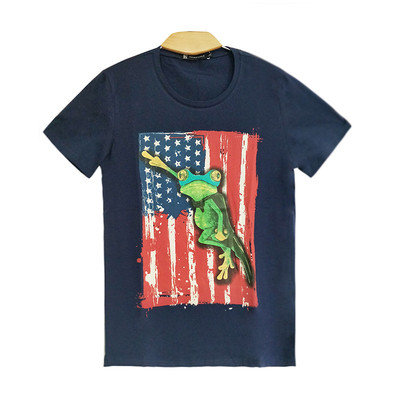 Ανδρικό μπλουζάκι σε διάφορα χρώματα με έγχρωμη εκτύπωση