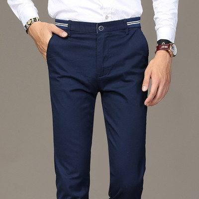 Мъжки елегантен еластичен панталон с висока талия в няколко цвята