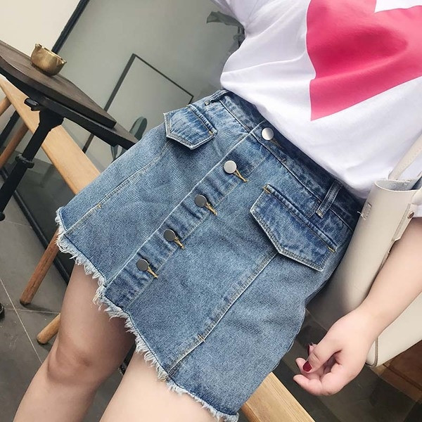 Γυναικεία φούστα-παντελόνι MAXI μέγεθος - σχισμένο με κουμπιά και υψηλή μέση