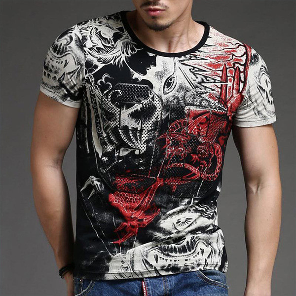 Ανδρικό μπλουζάκι σε ασπρόμαυρη και τυπωμένη μορφή