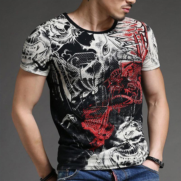 Ανδρικό μπλουζάκι σε ασπρόμαυρη και τυπωμένη μορφή