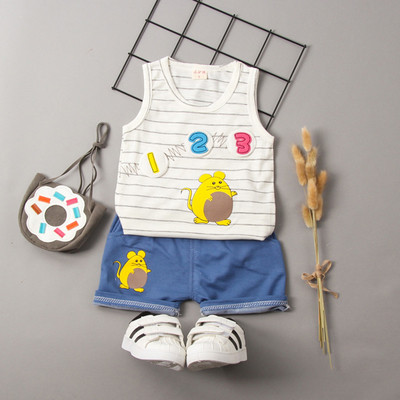 Βαμβακερό παιδικό σετ από παντελόνι και μπλουζάκι σε τρία χρώματα