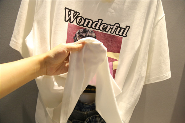 Tricou de dama modern marimea MAXI din trei piese cu aplicatie