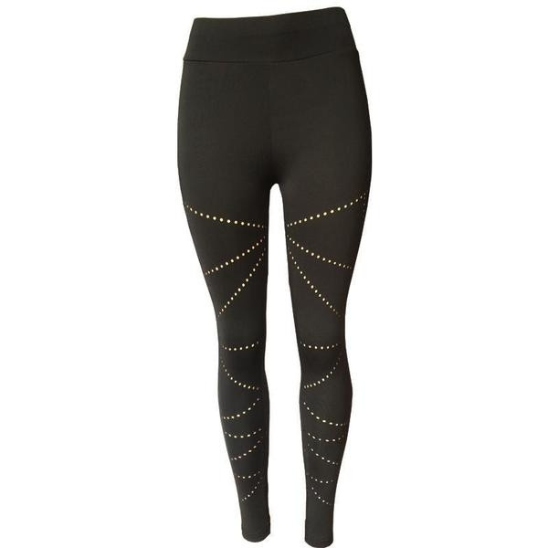 Γυναικείο σπορ-καθημερινό κολάν  σε μαύρο χρώμα με γεωμετρικά σχήματα