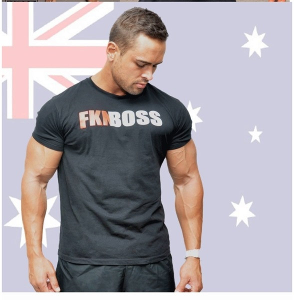 Ανδρικό αθλητικό μπλουζάκι σε δύο χρώματα με επιγραφή