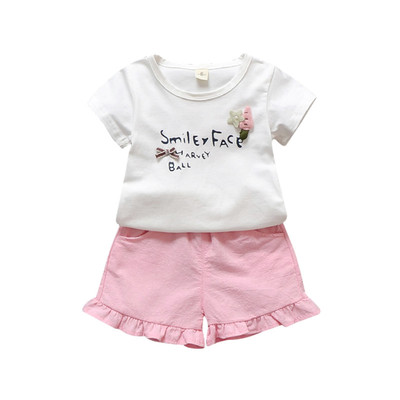 Baby Girls Set που αποτελείται από μπλουζάκι με  κοντό μανίκι και σορτς σε διάφορα χρώματα